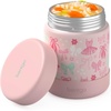 image:imageBentgo Kids Stainless Steel LeakProof Food Jar for Hot or Cold Food  11 fl oz Double Insulated Container with Removable Silicone Bumper Dishwasher Safe Easy Open Lid Ages 3 Cowgirl DreamsBallet and Bows
