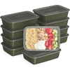 image:imageBentgo Prep 1Compartment Meal Prep Containers with Lids 20 Piece Set  4 Cup Capacity Portion Control Stackable PFAS amp BPAFree Microwave Freezer amp DishwasherSafe Peony GlitterKhaki Green