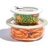 image:imageBentgo Signature Glass Food Storage Containers with Lids 4 Piece Set  LeakProof Airtight Borosilicate Glass PFAS amp BPAFree Microwave Oven Freezer amp DishwasherSafe White Stone4Piece Set White Stone