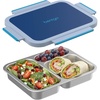 image:imageBentgo Stainless Steel Lunch Box LeakProof 3 Compartments 43 Cups  188 Stainless Steel Tray EasyOpen Clips PFAS amp BPAFree TopRack Dishwasher Safe Ages 3 Gray LeafNavy