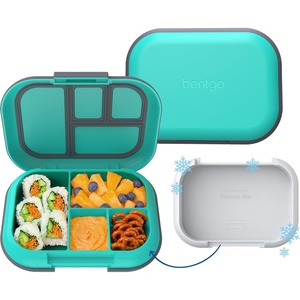 image:imageBentgo Chill Kids 4Compartment Bento Box Leakproof Lunch Box  BuiltIn Ice Pack 33 Cup Capacity BPAFree Microwave amp Dishwasher Safe Tray Ideal for Ages 37 RedRoyalElectric Aqua