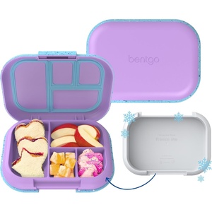 image:imageBentgo Chill Kids 4Compartment Bento Box Leakproof Lunch Box  BuiltIn Ice Pack 33 Cup Capacity BPAFree Microwave amp Dishwasher Safe Tray Ideal for Ages 37 RedRoyalConfetti Edition  Vivid Orchid