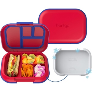 image:imageBentgo Chill Kids 4Compartment Bento Box Leakproof Lunch Box  BuiltIn Ice Pack 33 Cup Capacity BPAFree Microwave amp Dishwasher Safe Tray Ideal for Ages 37 RedRoyalRedRoyal