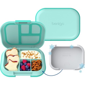 image:imageBentgo Chill Kids 4Compartment Bento Box Leakproof Lunch Box  BuiltIn Ice Pack 33 Cup Capacity BPAFree Microwave amp Dishwasher Safe Tray Ideal for Ages 37 RedRoyalAqua
