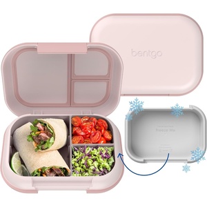 image:imageBentgo Chill Max LeakProof XL BentoStyle 3 or 4 Compartment Lunch Box  Included Ice Pack Keeps Food Cold 5Cup Capacity for Adults amp Ages 8 BPAFree Dishwasher Safe Fog amp Deep TealPink Cloud  Blush