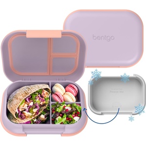 image:imageBentgo Chill Max LeakProof XL BentoStyle 3 or 4 Compartment Lunch Box  Included Ice Pack Keeps Food Cold 5Cup Capacity for Adults amp Ages 8 BPAFree Dishwasher Safe Fog amp Deep TealLavender  Peach Blossom