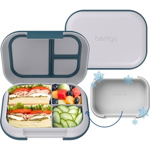 image:imageBentgo Chill Max LeakProof XL BentoStyle 3 or 4 Compartment Lunch Box  Included Ice Pack Keeps Food Cold 5Cup Capacity for Adults amp Ages 8 BPAFree Dishwasher Safe Fog amp Deep TealFog  Deep Teal