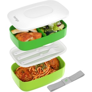 image:imageBentgo Classic Stackable 3Compartment Adult BentoStyle Lunch Box  Removable Utensil Set and Sealing Strap BPAFree Food Container Ideal for Meal Prep Work and On the Go Coastal AquaGreen