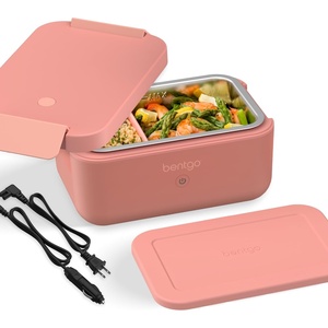 image:imageBentgo Heat Electric Lunch Box amp Portable Food Warmer for Work amp Travel  Heated Lunch Box 41Cup Stainless Steel Container Leakproof Lid Wall amp Car Power Cords LattePink Spice