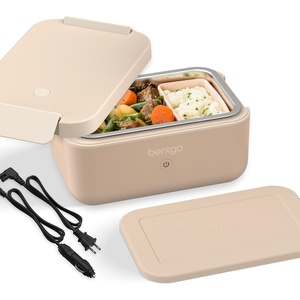 image:imageBentgo Heat Electric Lunch Box amp Portable Food Warmer for Work amp Travel  Heated Lunch Box 41Cup Stainless Steel Container Leakproof Lid Wall amp Car Power Cords LatteLatte