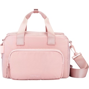 image:imageBentgo Insulated Lunch Bag ExtraLarge Capacity Lightweight  PEVA Insulation Adjustable Shoulder Strap Exterior Storage Compartment Durable Nylon ObsidianSoft Blush