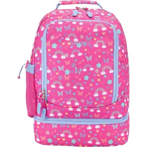 image:imageBentgo Kids 2in1 Backpack amp Insulated Lunch Bag with Padded Straps  16 Kids School Backpack for Travel amp Sleepovers WaterResistant Large Compartments amp Water Bottle Pocket Blue SpeckleRainbows and Butterflies