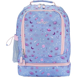 image:imageBentgo Kids 2in1 Backpack amp Insulated Lunch Bag with Padded Straps  16 Kids School Backpack for Travel amp Sleepovers WaterResistant Large Compartments amp Water Bottle Pocket Blue SpeckleLavender Galaxy
