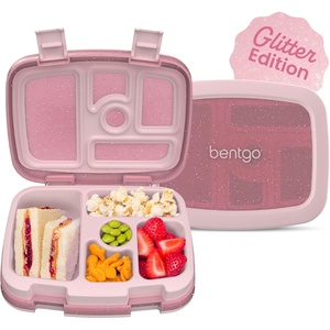 image:imageBentgo Kids BentoStyle 5Compartment LeakProof Lunch Box  Ideal Portion Sizes for Ages 37 Durable DropProof Dishwasher Safe PFAS amp BPAFree Materials BlueGlitter Edition  Petal Pink