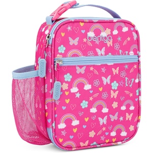 image:imageBentgo Kids Insulated WaterResistant Reusable Lunch Tote  Lightweight amp Durable Lunch Bag with Water Bottle Holder amp Mesh Pocket Fits Lunch Box amp Water Bottle For Ages 3 DinosaurRainbow