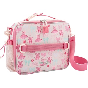 image:imageBentgo Kids Lunch Bag  DoubleInsulated Reusable Lunch Bag for Kids 3 with Adjustable Strap Holds Lunch BoxWater BottleSnacks EasyClean WaterResistant amp Pockets Glitter  Petal PinkBallet  Bows