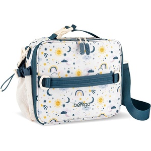 image:imageBentgo Kids Lunch Bag  DoubleInsulated Reusable Lunch Bag for Kids 3 with Adjustable Strap Holds Lunch BoxWater BottleSnacks EasyClean WaterResistant amp Pockets Glitter  Petal PinkFriendly Skies