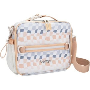 image:imageBentgo Kids Lunch Bag  DoubleInsulated Reusable Lunch Bag for Kids 3 with Adjustable Strap Holds Lunch BoxWater BottleSnacks EasyClean WaterResistant amp Pockets Glitter  Petal PinkChecker Gradient