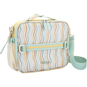 image:imageBentgo Kids Prints DoubleInsulated Reusable Lunch Bag  For Kids 3 Adjustable Strap Holds Lunch BoxWater BottleSnacks EasyClean WaterResistant Pockets Abyss Blue SpeckleWavy
