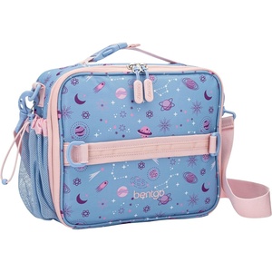 image:imageBentgo Kids Prints DoubleInsulated Reusable Lunch Bag  For Kids 3 Adjustable Strap Holds Lunch BoxWater BottleSnacks EasyClean WaterResistant Pockets Abyss Blue SpeckleLavender Galaxy