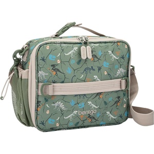 image:imageBentgo Kids Prints DoubleInsulated Reusable Lunch Bag  For Kids 3 Adjustable Strap Holds Lunch BoxWater BottleSnacks EasyClean WaterResistant Pockets Abyss Blue SpeckleDino Fossils