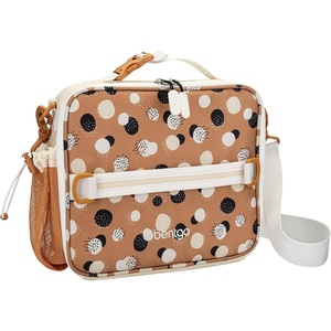 image:imageBentgo Kids Prints DoubleInsulated Reusable Lunch Bag  For Kids 3 Adjustable Strap Holds Lunch BoxWater BottleSnacks EasyClean WaterResistant Pockets Abyss Blue SpeckleSpots  Dots