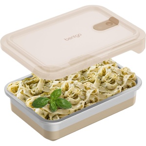image:imageBentgo MicroSteel Heat amp Eat LeakProof Stainless Steel Container  MicrowaveSafe Airtight Easy to Clean Lightweight Food Storage with Silicone Lid Snack Size 2Cup Capacity RoseDinner Size 55 Cups Gold