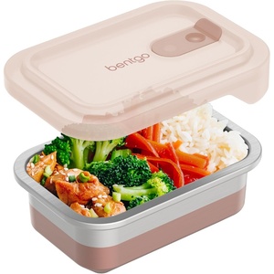 image:imageBentgo MicroSteel Heat amp Eat LeakProof Stainless Steel Container  MicrowaveSafe Airtight Easy to Clean Lightweight Food Storage with Silicone Lid Snack Size 2Cup Capacity RoseSnack Size 2 Cups Rose