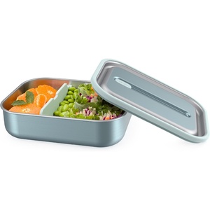 image:imageBentgo MicroSteel LeakProof Bento Lunch Box Microwave amp OvenSafe  5Cup Capacity Removable Divider Airtight Lid BPA amp PFASFree TopRack DishwasherSafe AquaAqua