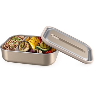 image:imageBentgo MicroSteel LeakProof Bento Lunch Box Microwave amp OvenSafe  5Cup Capacity Removable Divider Airtight Lid BPA amp PFASFree TopRack DishwasherSafe AquaGold