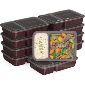image:imageBentgo Prep  20Piece 2Compartment Reusable Meal Prep Containers with Lids PFAS amp BPA Free Materials Durable Microwave Freezer amp Dishwasher Safe To Go Food Storage Whisper Gray  3 Cup Capacity Portion Control Stackable PFAS amp BPAFree Microwave Freezer amp DishwasherSafe Whisper GrayBurgundy