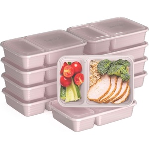 image:imageBentgo Prep  20Piece 2Compartment Reusable Meal Prep Containers with Lids PFAS amp BPA Free Materials Durable Microwave Freezer amp Dishwasher Safe To Go Food Storage Whisper Gray  3 Cup Capacity Portion Control Stackable PFAS amp BPAFree Microwave Freezer amp DishwasherSafe Whisper GrayBlush Pink