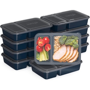 image:imageBentgo Prep  20Piece 2Compartment Reusable Meal Prep Containers with Lids PFAS amp BPA Free Materials Durable Microwave Freezer amp Dishwasher Safe To Go Food Storage Whisper Gray  3 Cup Capacity Portion Control Stackable PFAS amp BPAFree Microwave Freezer amp DishwasherSafe Whisper GrayNavy Blue