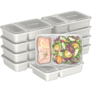 image:imageBentgo Prep  20Piece 2Compartment Reusable Meal Prep Containers with Lids PFAS amp BPA Free Materials Durable Microwave Freezer amp Dishwasher Safe To Go Food Storage Whisper Gray  3 Cup Capacity Portion Control Stackable PFAS amp BPAFree Microwave Freezer amp DishwasherSafe Whisper GrayWhisper Gray