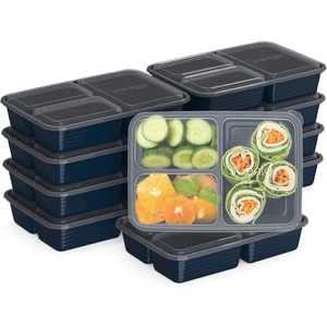 image:imageBentgo Prep  20Piece 3Compartment Reusable Meal Prep Containers with Lids PFAS amp BPA Free Materials Durable Microwave Freezer amp Dishwasher Safe To Go Food Storage Rosette GlitterNavy Blue