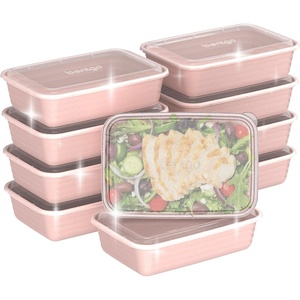 image:imageBentgo Prep 1Compartment Meal Prep Containers with Lids 20 Piece Set  4 Cup Capacity Portion Control Stackable PFAS amp BPAFree Microwave Freezer amp DishwasherSafe Peony GlitterPeony Glitter