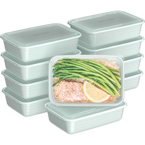 image:imageBentgo Prep 1Compartment Meal Prep Containers with Lids 20 Piece Set  4 Cup Capacity Portion Control Stackable PFAS amp BPAFree Microwave Freezer amp DishwasherSafe Peony GlitterMint