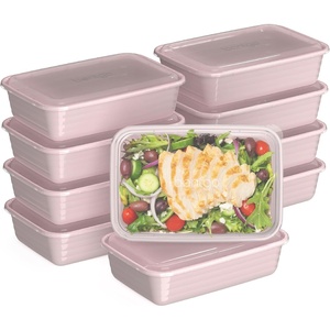 image:imageBentgo Prep 1Compartment Meal Prep Containers with Lids 20 Piece Set  4 Cup Capacity Portion Control Stackable PFAS amp BPAFree Microwave Freezer amp DishwasherSafe Peony GlitterBlush Pink