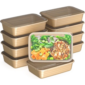 image:imageBentgo Prep 1Compartment Meal Prep Containers with Lids 20 Piece Set  4 Cup Capacity Portion Control Stackable PFAS amp BPAFree Microwave Freezer amp DishwasherSafe Peony GlitterGold