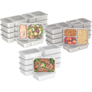 image:imageBentgo Prep Meal Prep Kit 1 2 amp 3Compartment Containers 60 Piece Set  Portion Control Stackable Microwave Freezer amp DishwasherSafe Reusable PFAS amp BPAFree Floral PastelsWhite Stone
