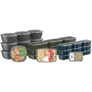 image:imageBentgo Prep Variety Kit 60 Piece Reusable Trays Bowls amp Snack Boxes  Portion Control Stackable CustomFit Lids Microwave Freezer amp DishwasherSafe PFAS amp BPAFree Floral PastelsRich Shades