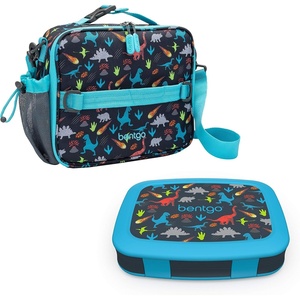 image:imageBentgo Prints Insulated Lunch Bag Set With Kids BentoStyle Lunch Box Dinosaur