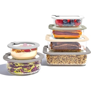 image:imageBentgo Signature Glass Food Storage Containers with Lids 12 Piece Set  LeakProof Airtight Borosilicate Glass PFAS amp BPAFree Microwave Oven Freezer amp DishwasherSafe White StoneWhite Stone