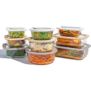 image:imageBentgo Signature Glass Food Storage Containers with Lids 18 Piece Set  LeakProof Airtight PlasticFree Borosilicate Glass Microwave Oven Freezer amp DishwasherSafe White StoneWhite Stone