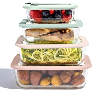 image:imageBentgo Signature Glass Food Storage Containers with Lids 8 Piece Set  LeakProof Airtight Borosilicate Glass PFAS amp BPAFree Microwave Oven Freezer amp DishwasherSafe Desert SageDesert Sage