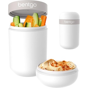 image:imageBentgo Snack Cup LeakProof Snack Container with Toppings Compartment  DualSealing Lid Airtight MicrowaveSafe Base Freezer amp TopRack DishwasherSafe OrchidWhite