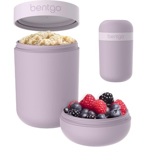 image:imageBentgo Snack Cup LeakProof Snack Container with Toppings Compartment  DualSealing Lid Airtight MicrowaveSafe Base Freezer amp TopRack DishwasherSafe OrchidOrchid