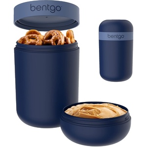 image:imageBentgo Snack Cup LeakProof Snack Container with Toppings Compartment  DualSealing Lid Airtight MicrowaveSafe Base Freezer amp TopRack DishwasherSafe OrchidNavy