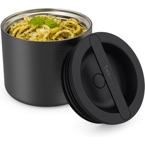 image:imageBentgo Stainless Steel Insulated Food Container LeakProof 19 fl oz  TripleLayer Insulation Vacuum Seal BuiltIn Handle Wide Opening Hot amp Cold Foods Stainless Steel SilverCarbon Black