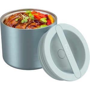image:imageBentgo Stainless Steel Insulated Food Container LeakProof 19 fl oz  TripleLayer Insulation Vacuum Seal BuiltIn Handle Wide Opening Hot amp Cold Foods Stainless Steel SilverAqua